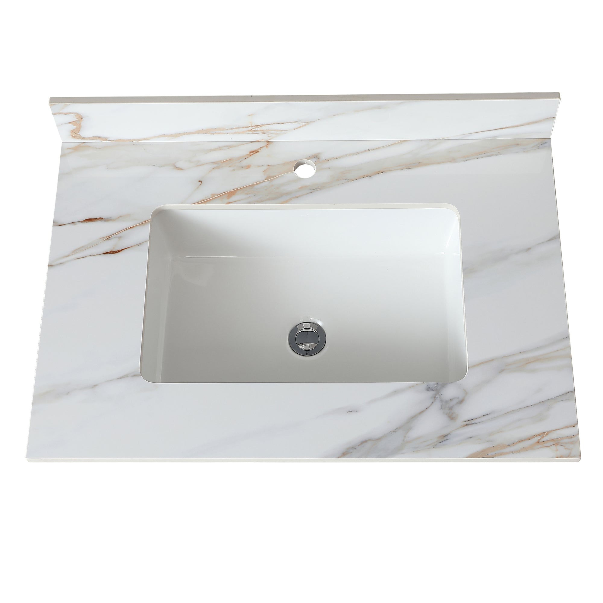 31 Inch Carrara Marble Vanity Top with Undermount Sink