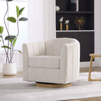 31.1'' Wide Upholstered Chenille Swivel Barrel Chair