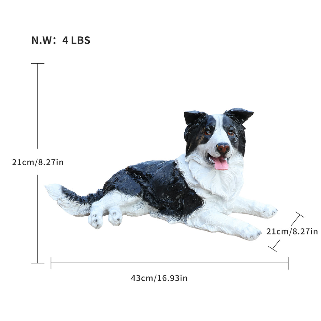 Outdoor Garden Border Collie Dog Statue