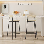 Counter Stools Set of 2 Handwoven Paper Rope Bar Stools