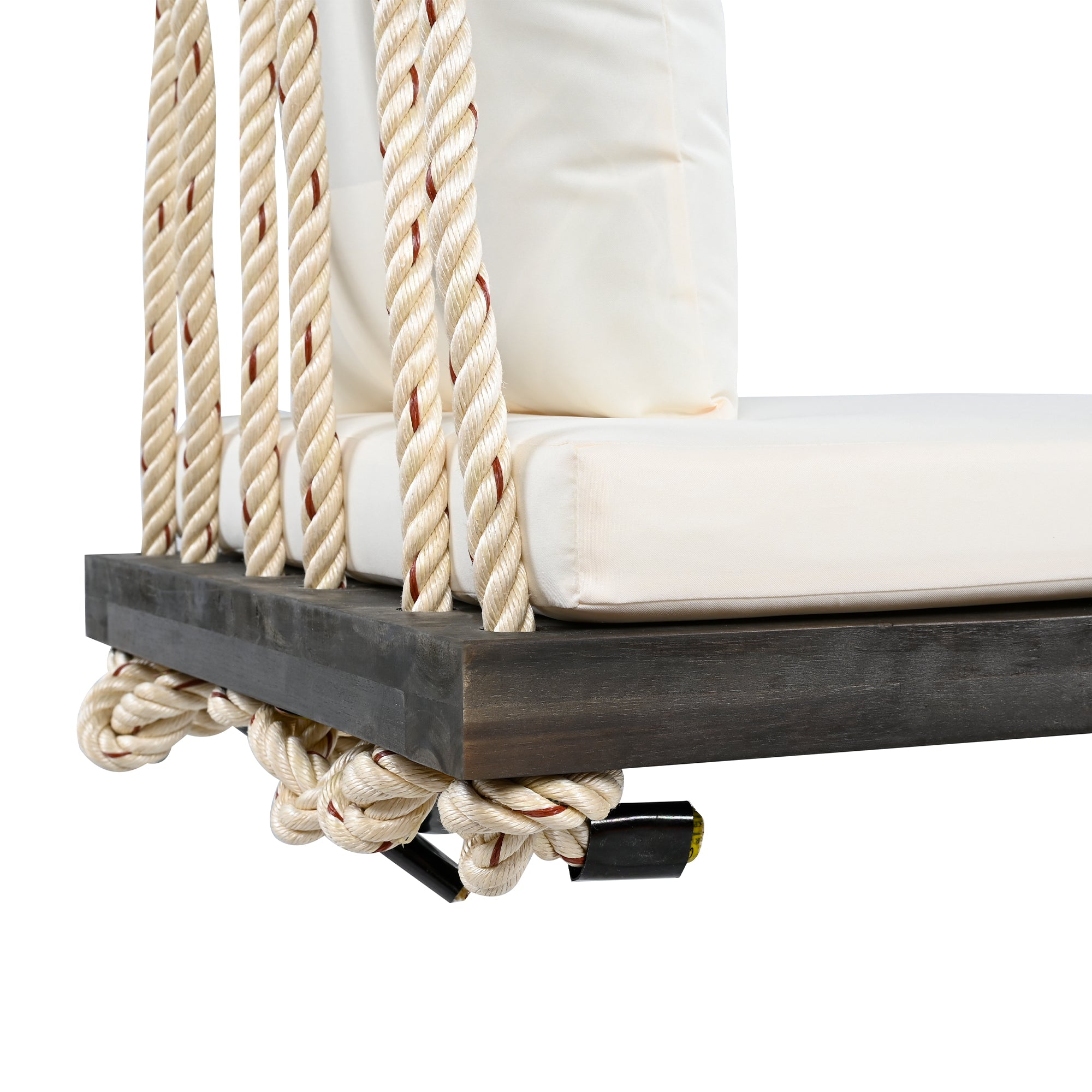 TOPMAX Patio Wooden Swing Chair, Hanging Porch Swing Bench