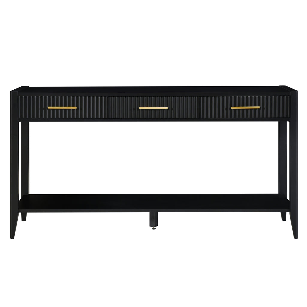 U_STYLE 60" Painted Console Table with 3 Drawers