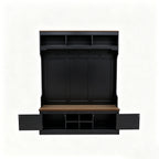 Vibe Haus 71"H Farmhouse Hall Tree with Bench and Shoe Storage