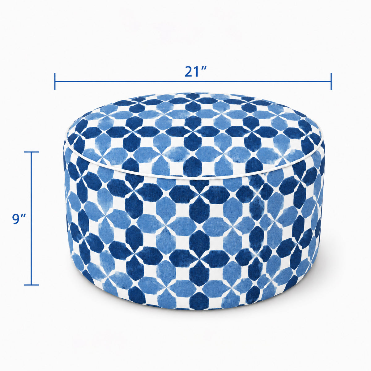 Outdoor Inflatable Ottoman - Coastal Mosaic