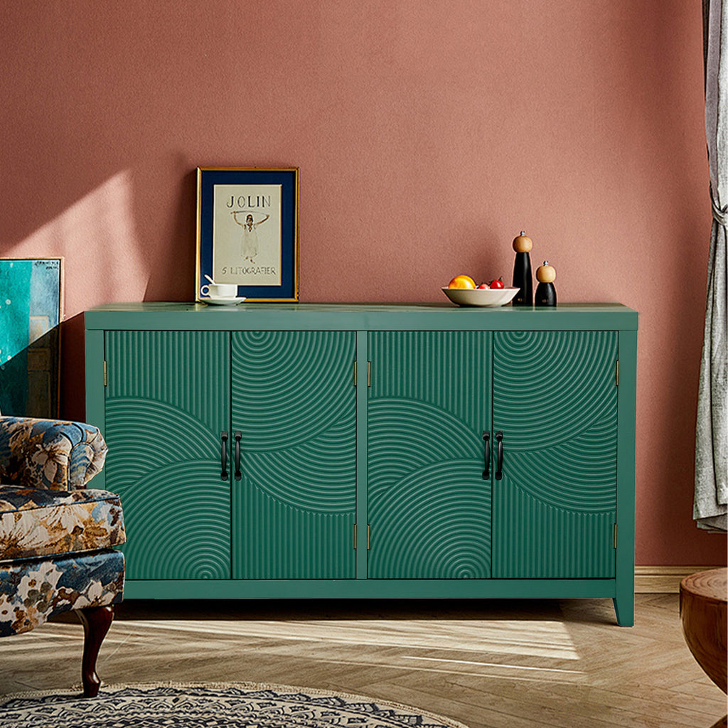59" Green Accent Cabinet with 4 Doors