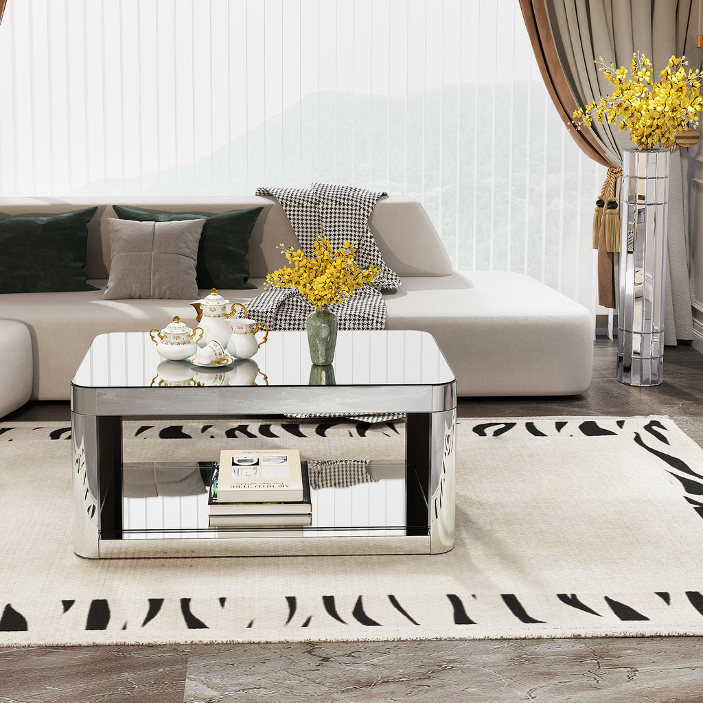 Baked Curved Mirror Coffee Table
