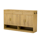 U-Style Farmhouse Sideboard with 3 Drawers & 4 Doors