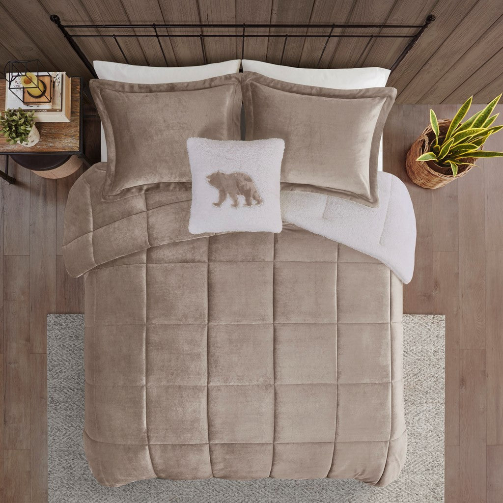 King Plush to Sherpa Down Alternative Comforter Set