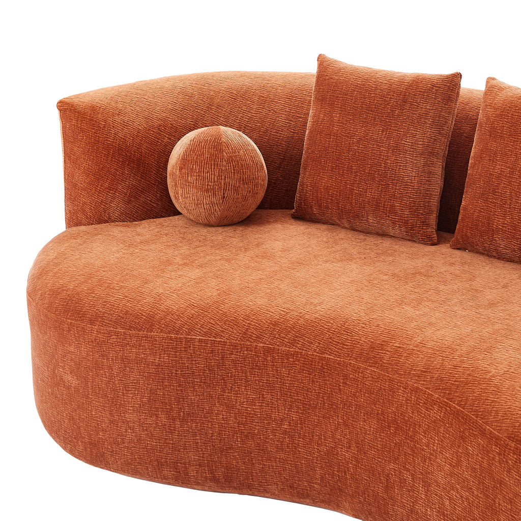 90 In. Curved Modern Chenille Sofa