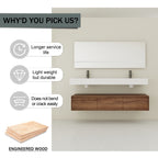 60 Inch Wall-Mounted Bathroom Vanity With Resin Sink