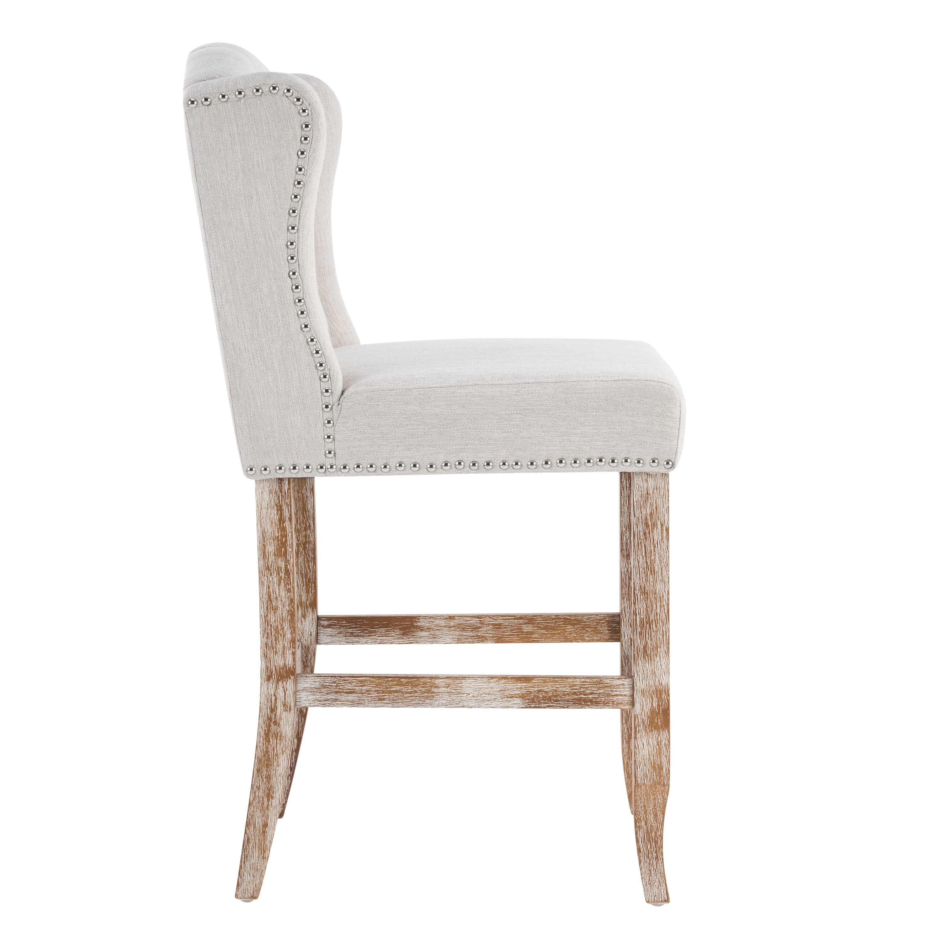 Vienna Contemporary Fabric Tufted Wingback Counter Stools