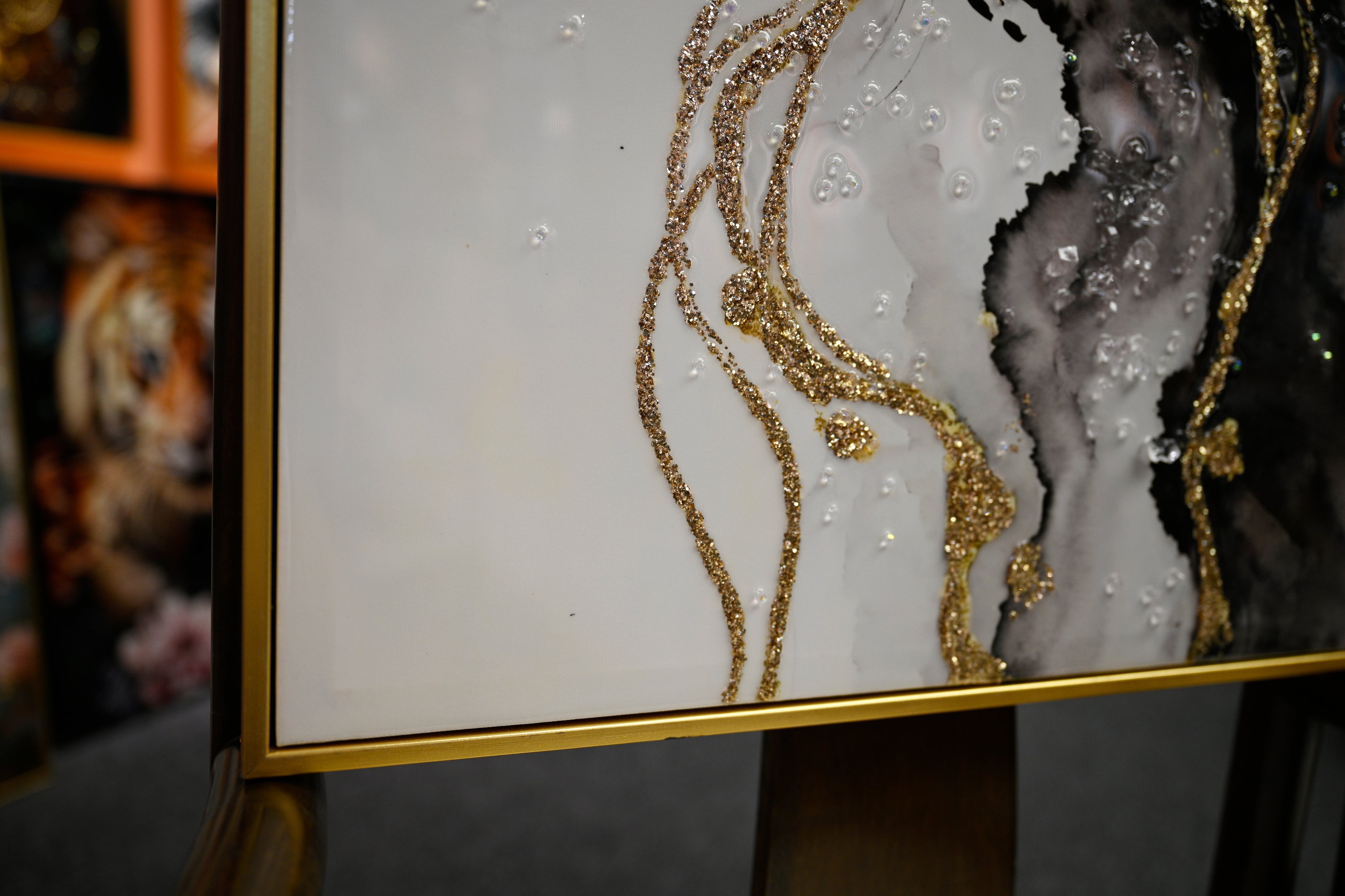 Eclipse Modern Black White & Gold Abstract Set