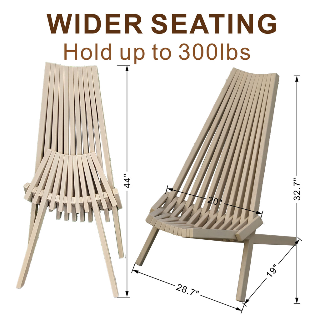 Folding Acacia Wood Outdoor Lounge Chair