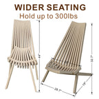 Folding Acacia Wood Outdoor Lounge Chair