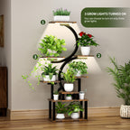 8-Tiered Indoor Plant Stand with Grow Lights