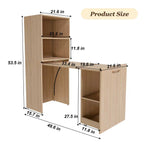 Stretchable Desk with Storage Shelves and Mobile Wheels