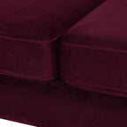 Jack 84" Modern Tuxedo Tufted Sofa, Burgundy Velvet