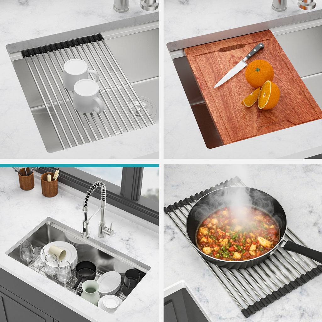 Undermount Workstation Kitchen Sink - 30"x18"x10" Stainless Steel