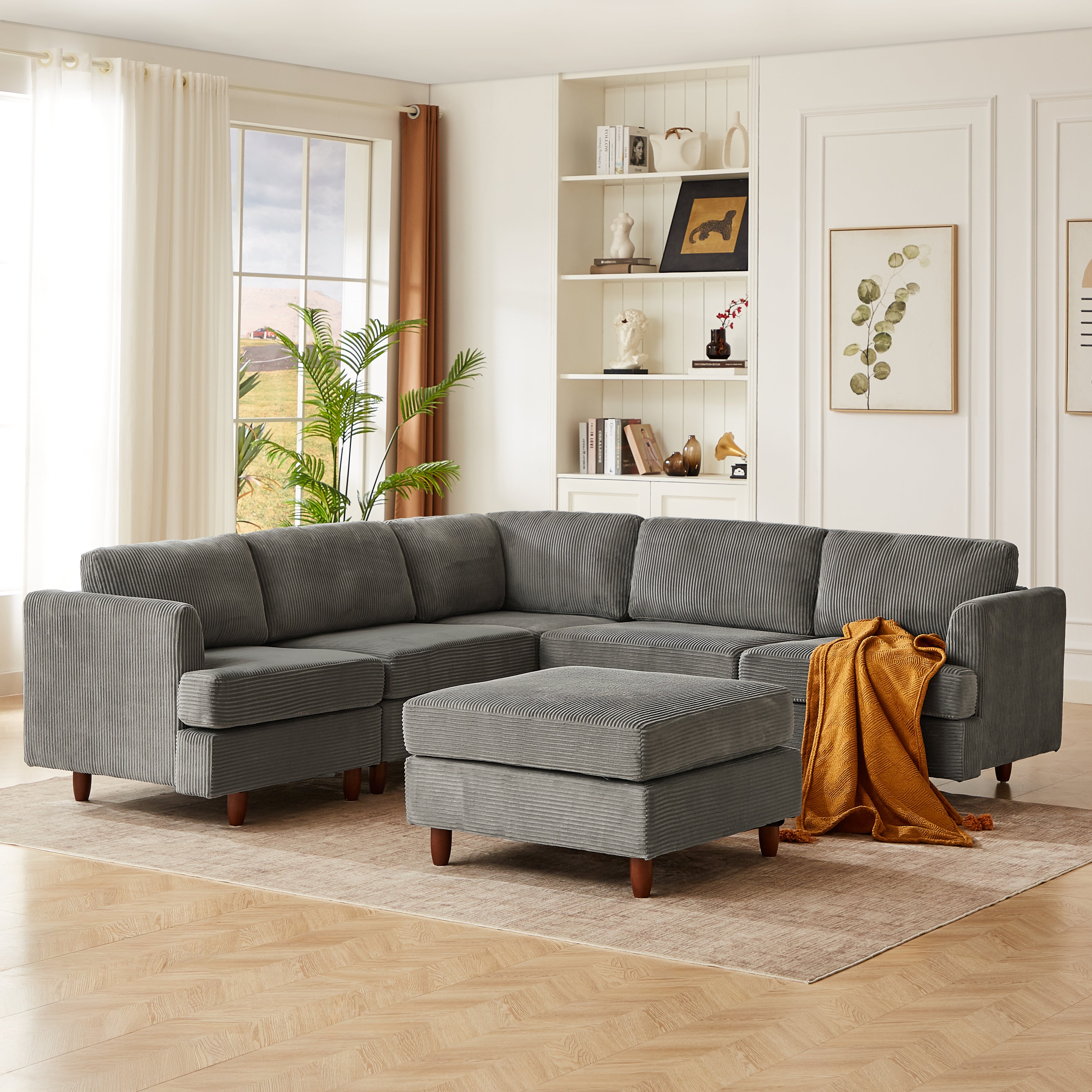 Modern Modular Sectional Couch - 6 Seaters Sleeper Sofa