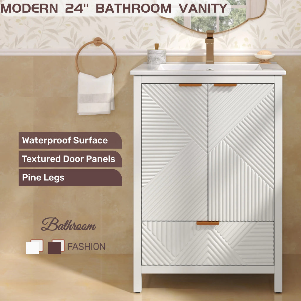 24 Inches Bathroom Vanity with Sink Combo