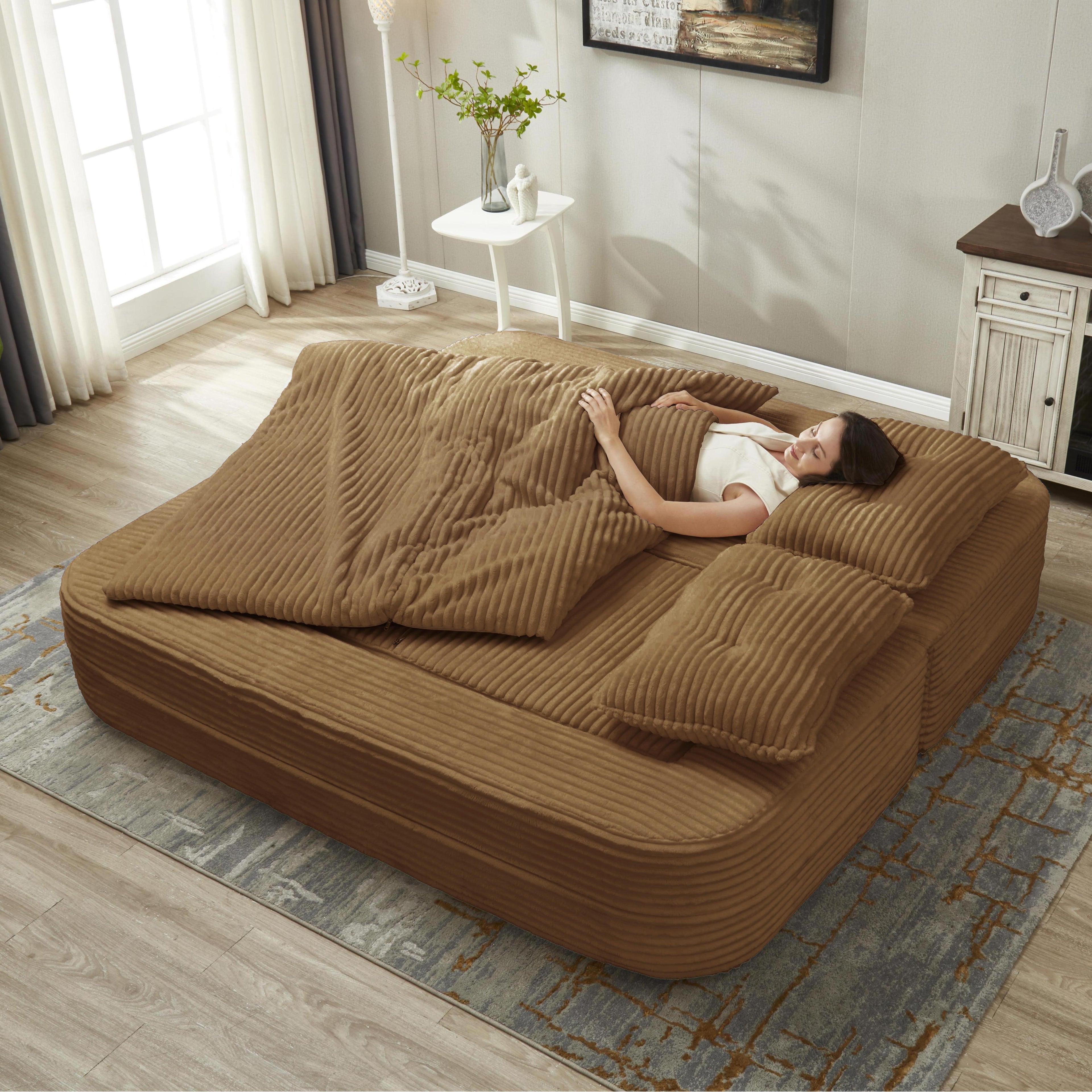 Multi Functional Sectional Sofa Bed with Chaise Lounge