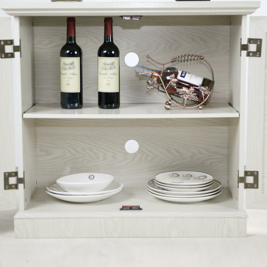 Storage Sideboard Cabinet with Decorative Acrylic Mirrored Doors