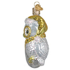Sterling Snow Owl On Moon Ornament