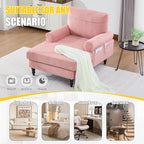 Modern Minimalist Chenille Fabric Chaise Lounge Recliner