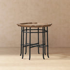 Foundry 24" Square Reclaimed Pine Wood & Iron Side Table