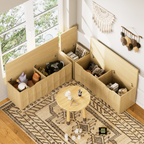 3-Piece L-Shaped Multifunctional Storage Bench