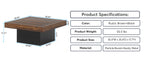 35.4 Inches Farmhouse Square LED Coffee Table – Rustic
