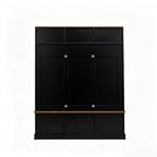 Vibe Haus 71"H Farmhouse Hall Tree with Bench and Shoe Storage