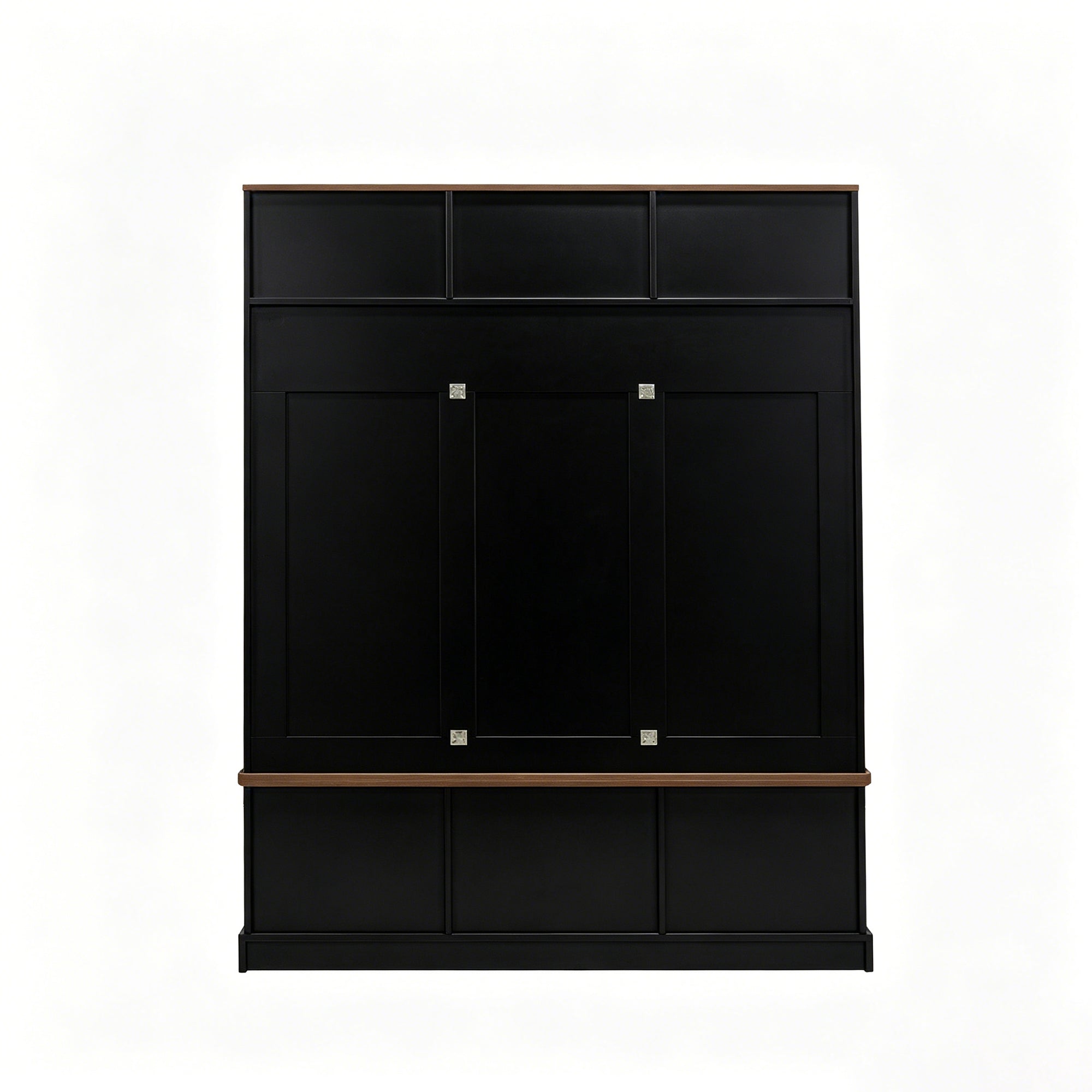 Vibe Haus 71"H Farmhouse Hall Tree with Bench and Shoe Storage