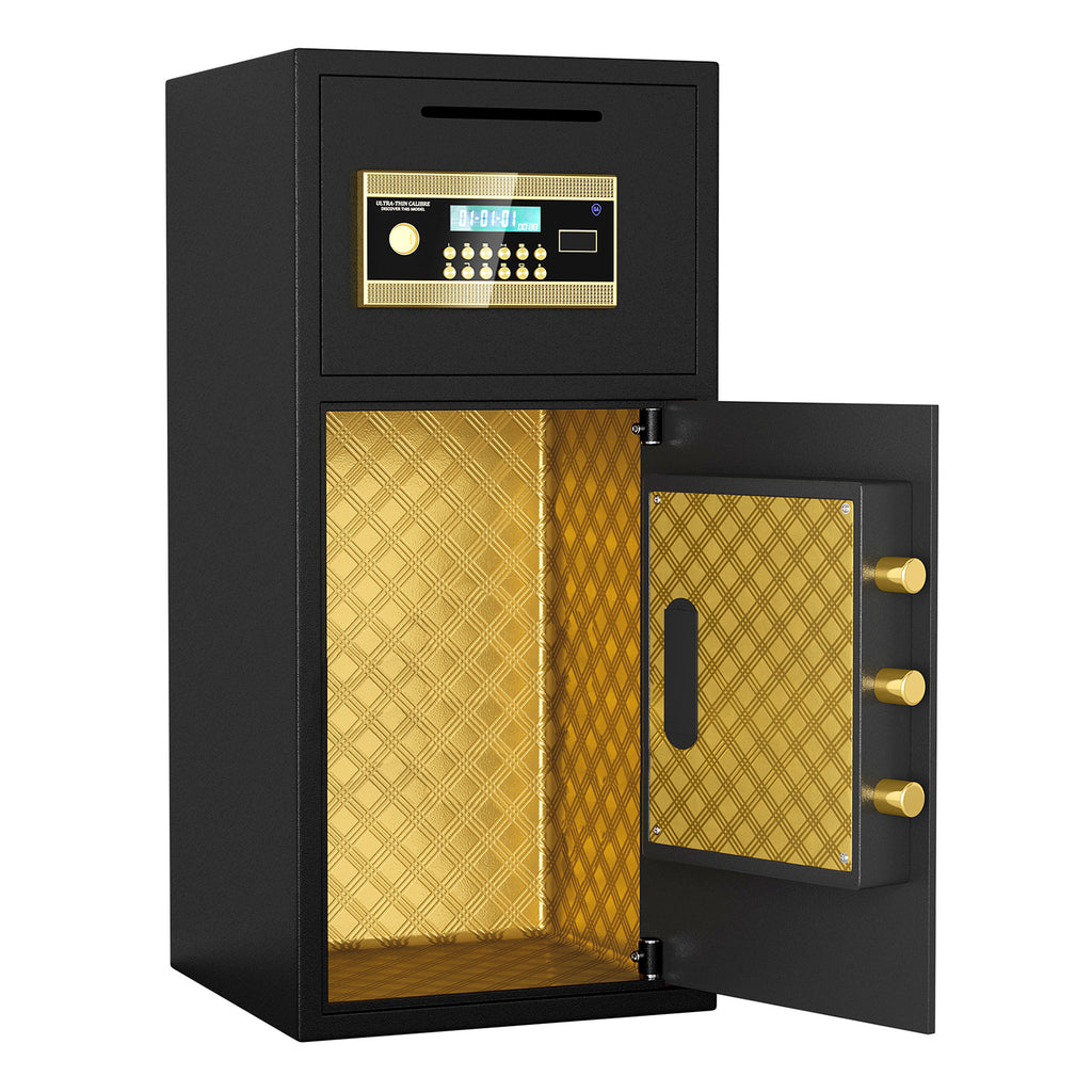 Large Double-Door Coin-Operated Safe with Digital Security Features