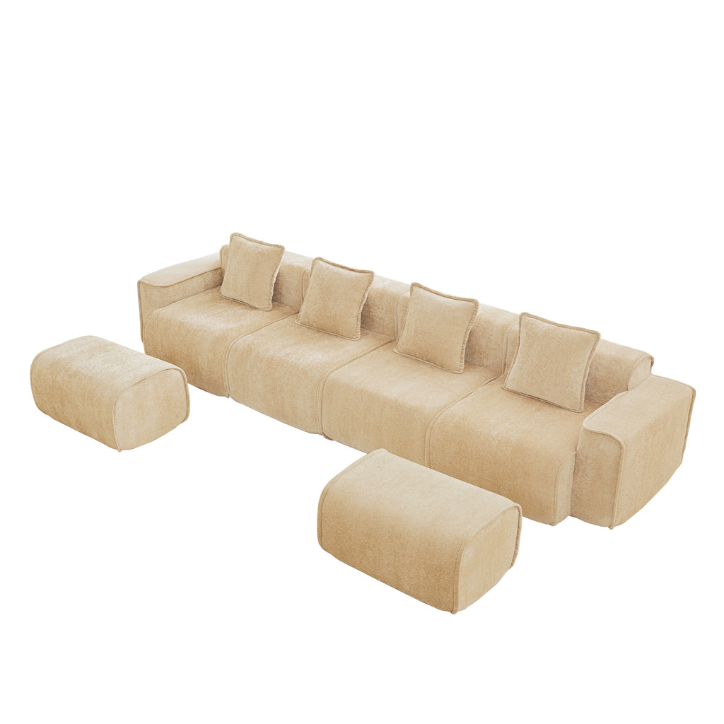 Streamlined Design Modular 4 Seat U Shape Sectional Sofa