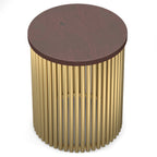 Demy Accent Table in Cognac/Gold