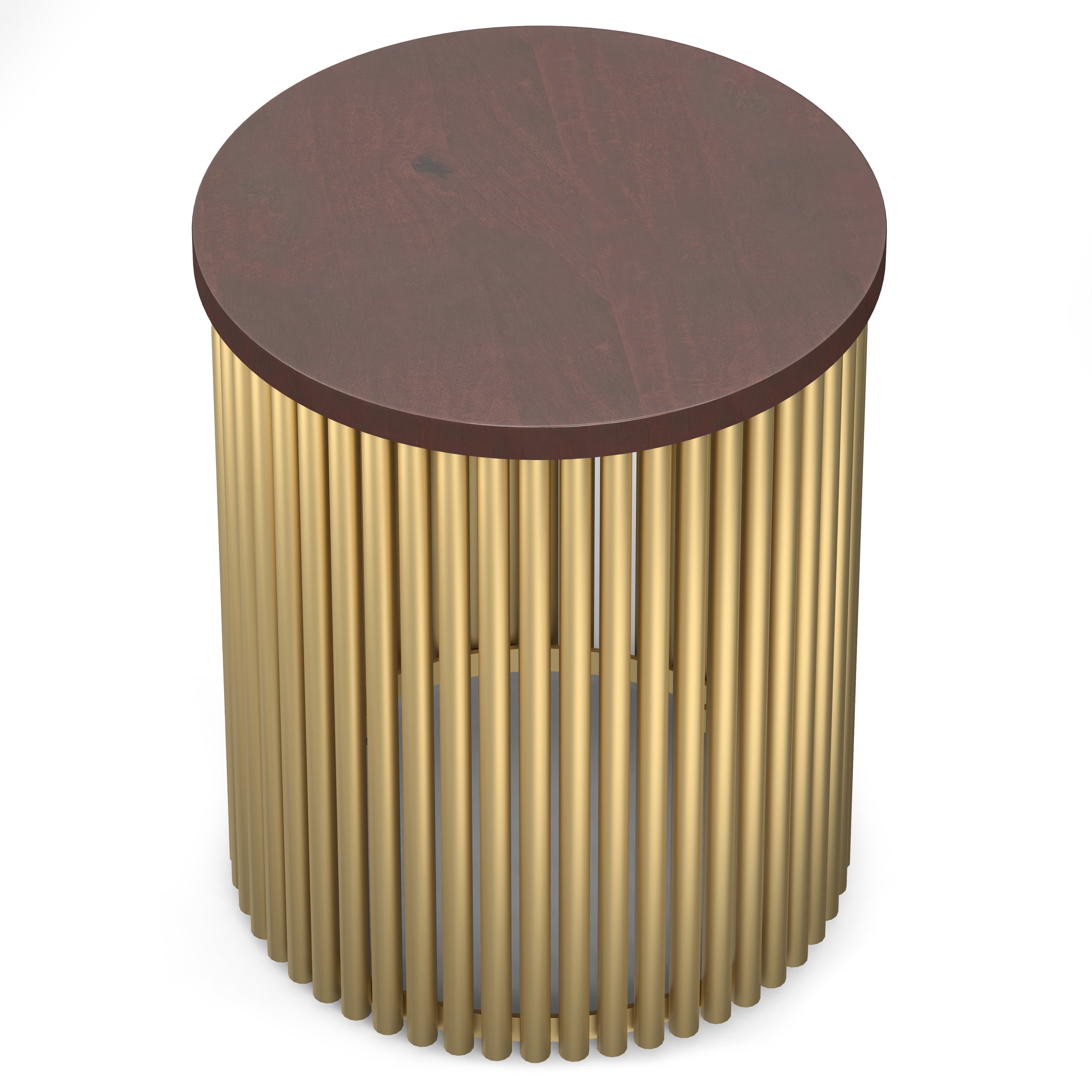 Demy Accent Table in Cognac/Gold