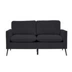 TS Cat Paw Leather Upholstered Sofa Loveseat - Black