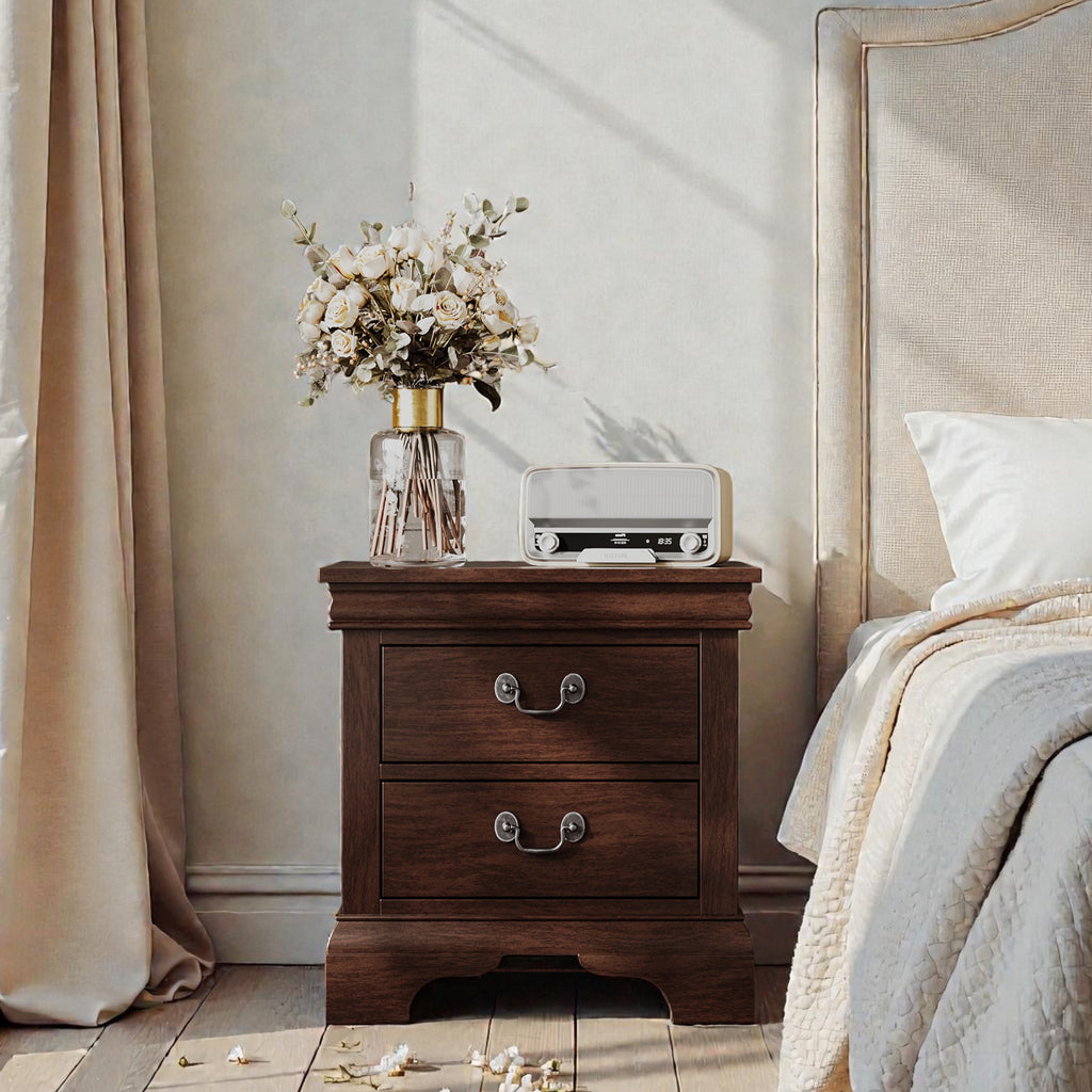 Classic Wooden Nightstand - Cherry