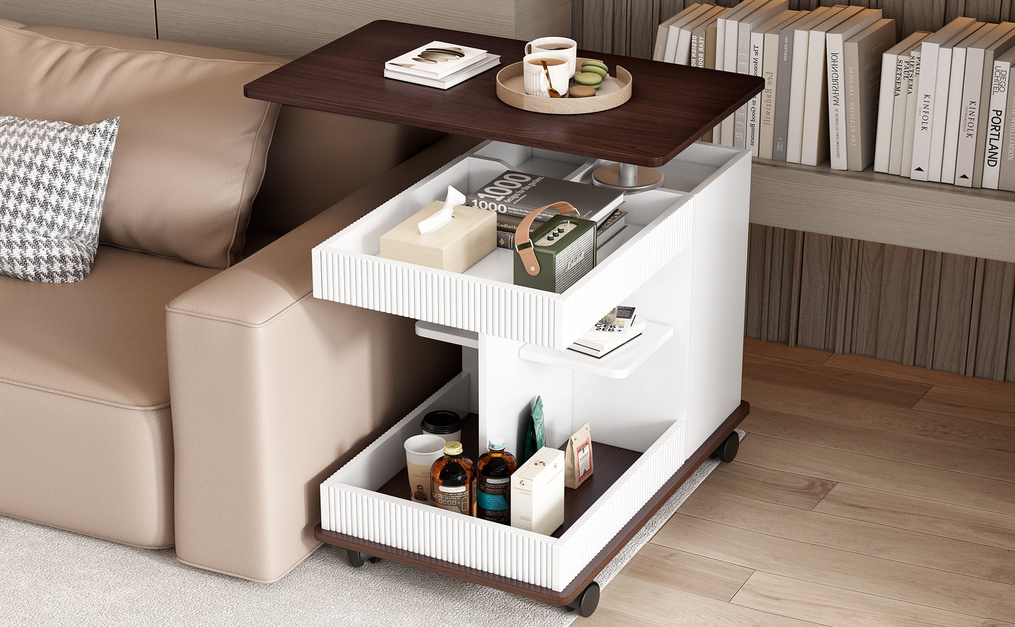 U-Can Adjustable End Table with Wheels
