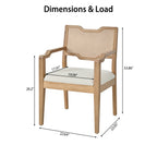 Farmhouse Dining Chairs Set of 2, Upholstered Kitchen Chairs