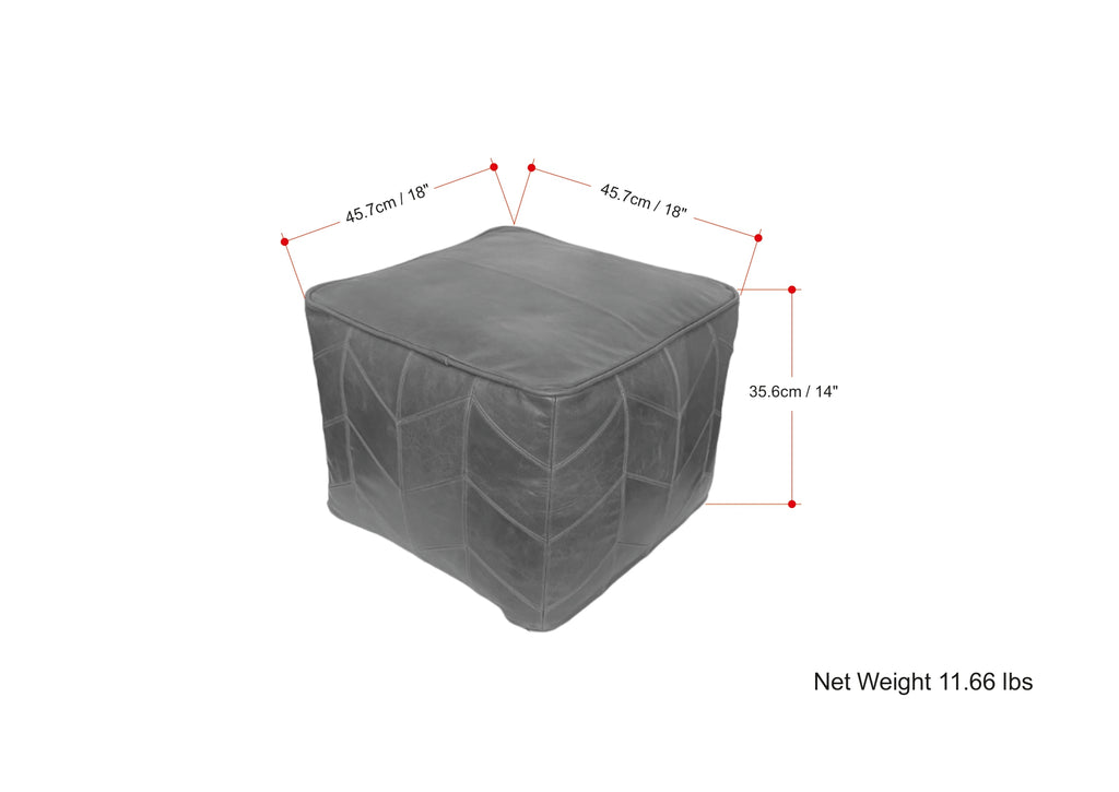 Morden 18 Inch Wide Square Pouf