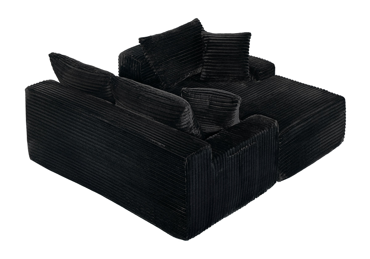 94 Inch Right Chaise L Shaped Boneless Cloud Sectional Sofa