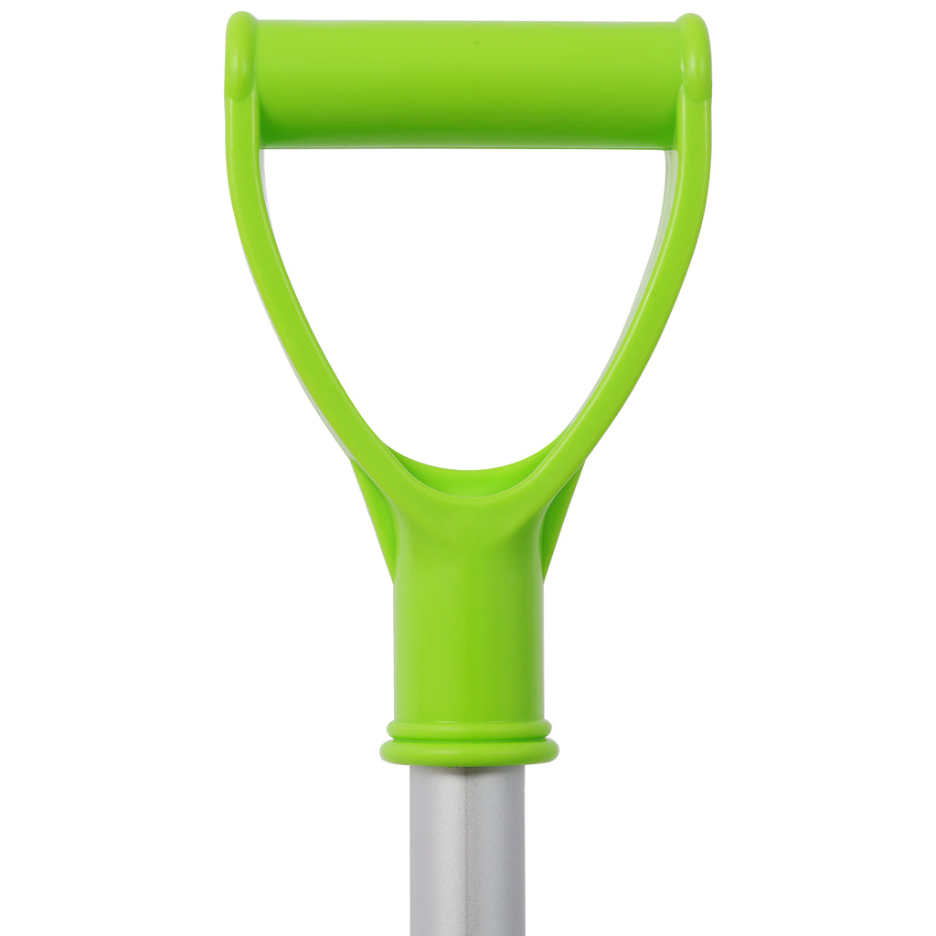 Portable Adjustable Height Snow Shovel with D-Grip Handle, 19-Inch Blade, Green
