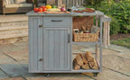 Outdoor Kitchen Island Fir Wood Prep Station