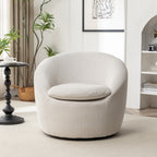 Winnie Modern Teddy Fabric Barrel Chair, 360° Swivel