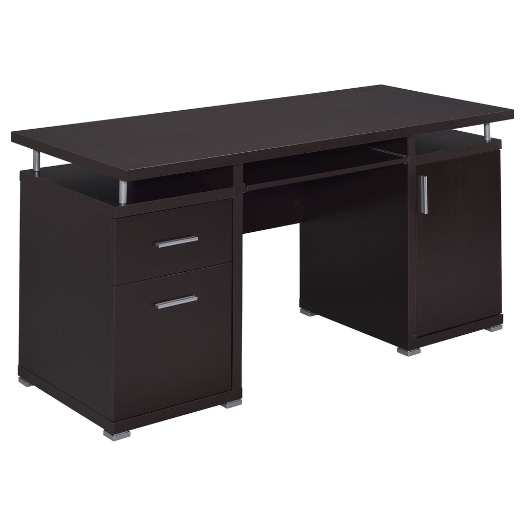 Rochelle Cappuccino 2-Drawer Office Computer Desk