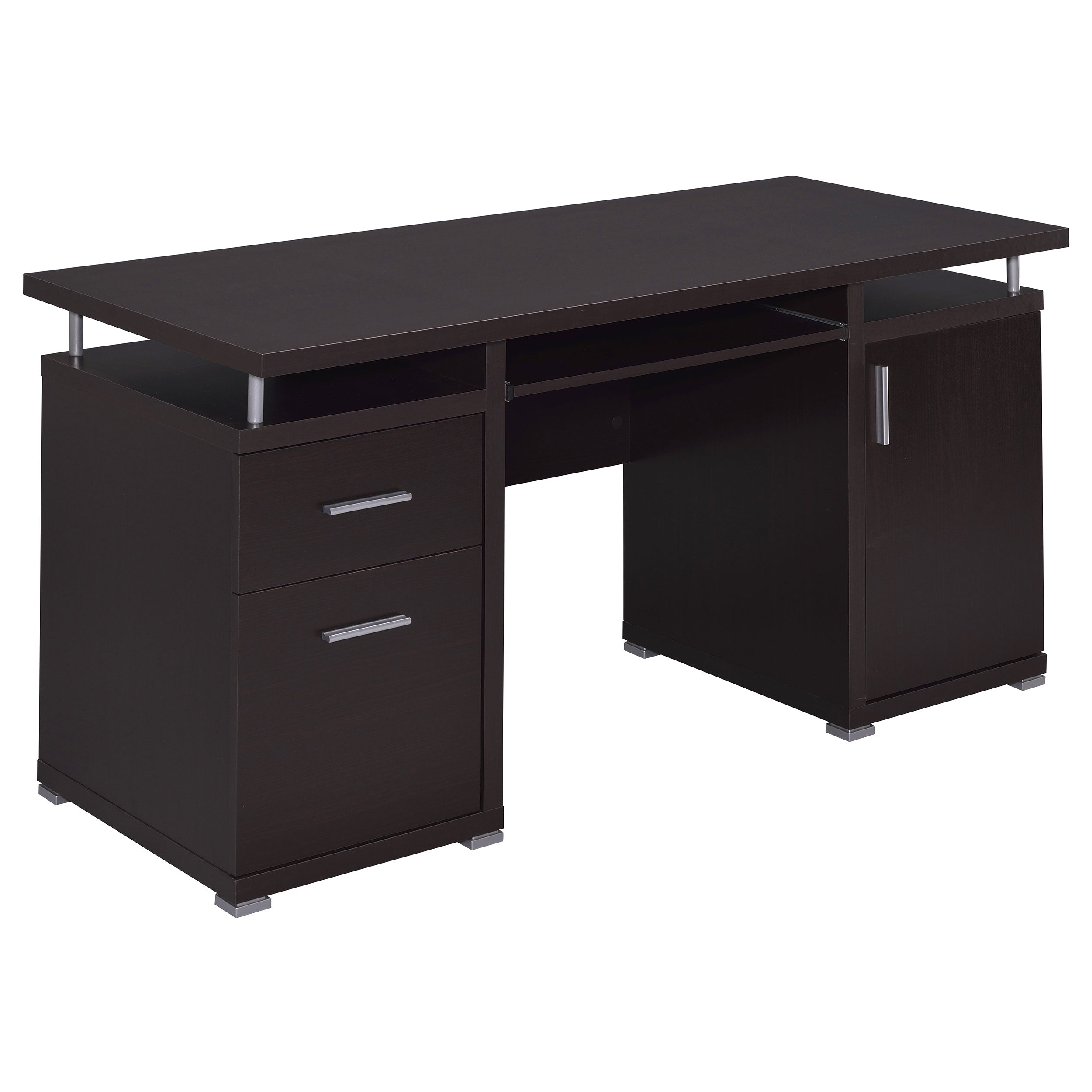 Rochelle Cappuccino 2-Drawer Office Computer Desk