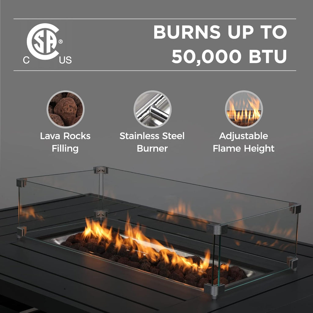 54.3” Outdoor Patio Fire Pit Table