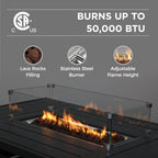 54.3” Outdoor Patio Fire Pit Table